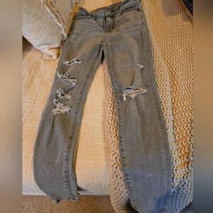 American eagle size 0 skinny jeans black white wash